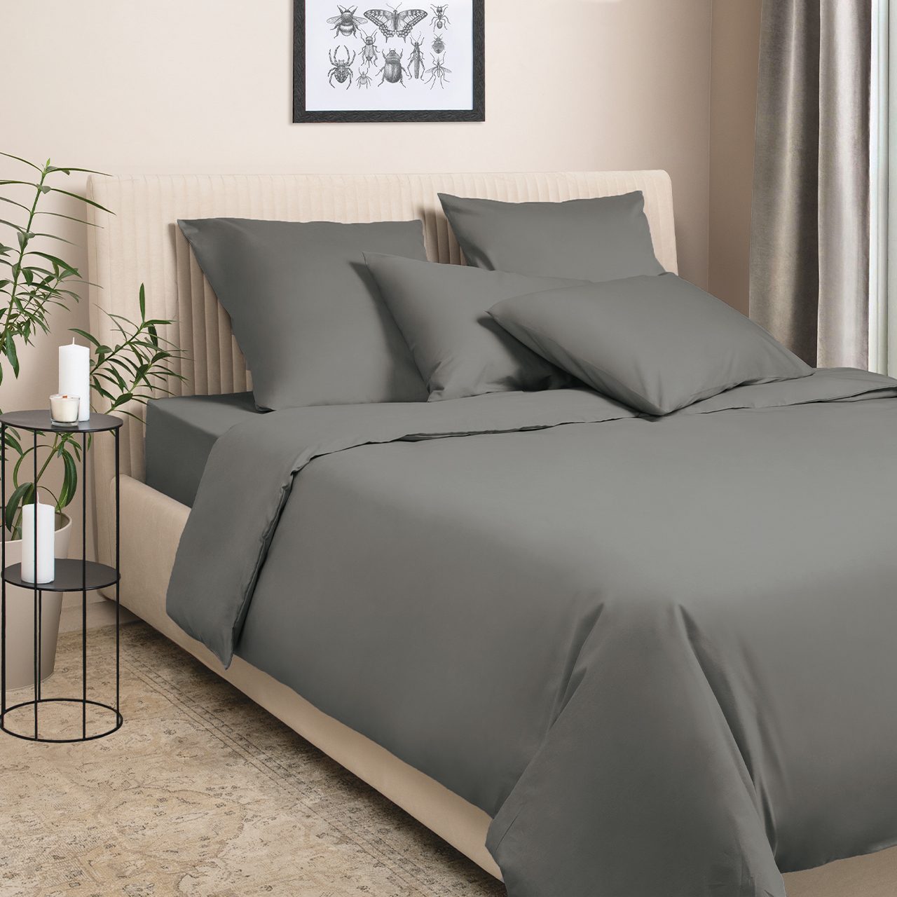 Постельное белье Моноспейс антрацит