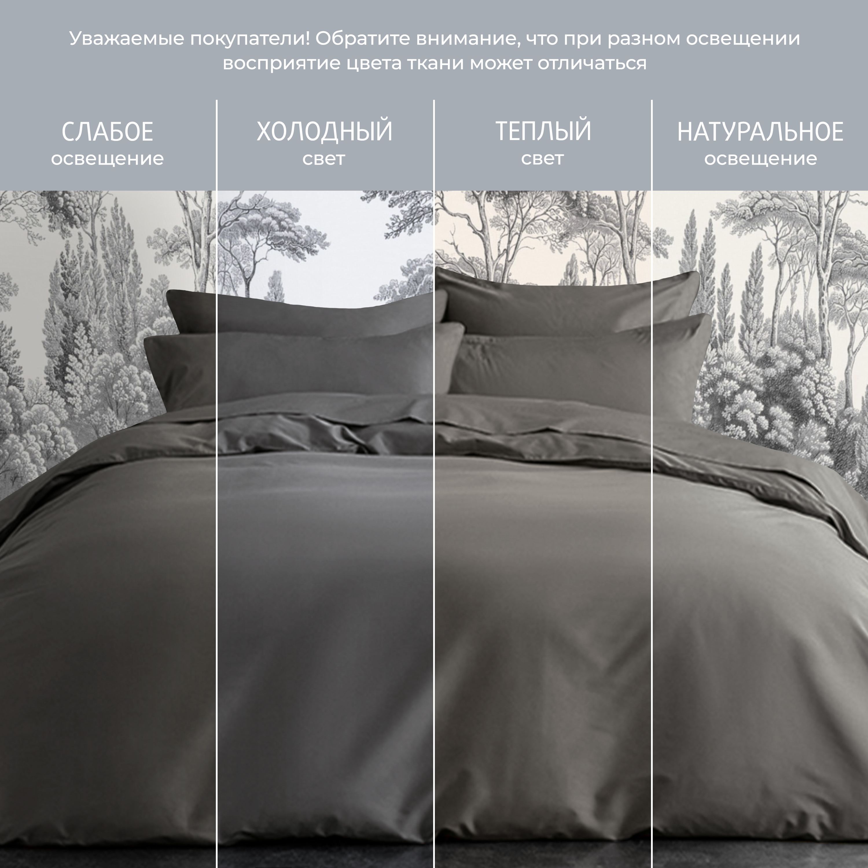 Постельное белье Моноспейс антрацит