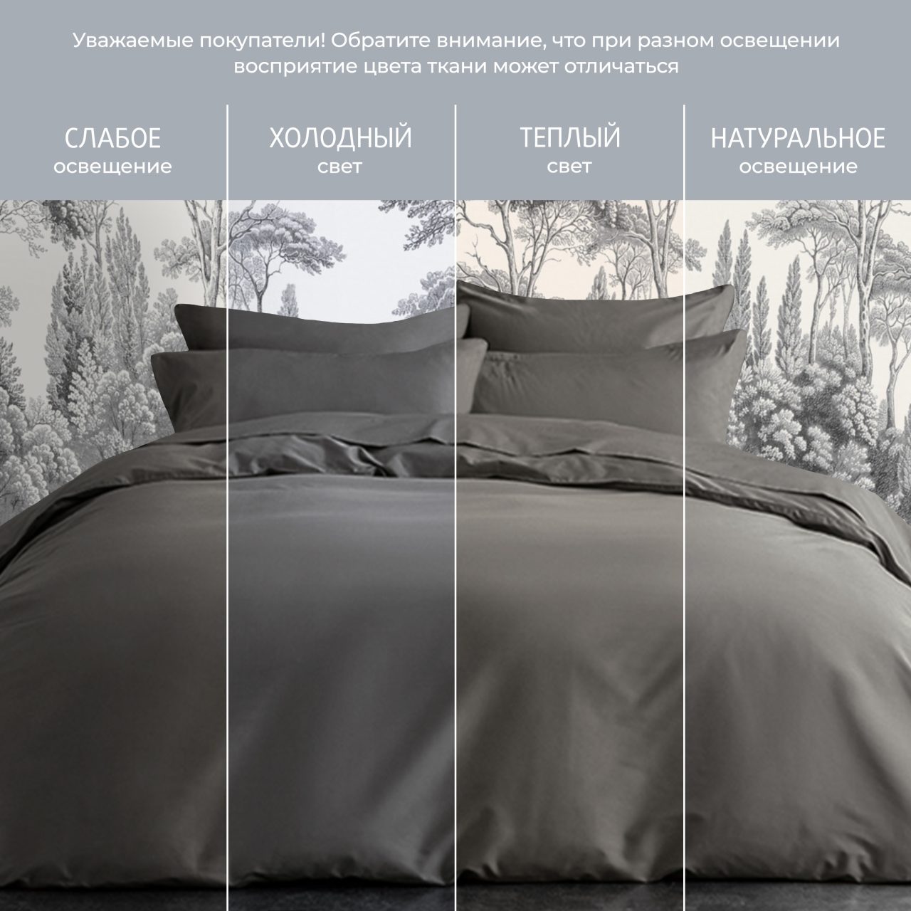 Постельное белье Моноспейс антрацит