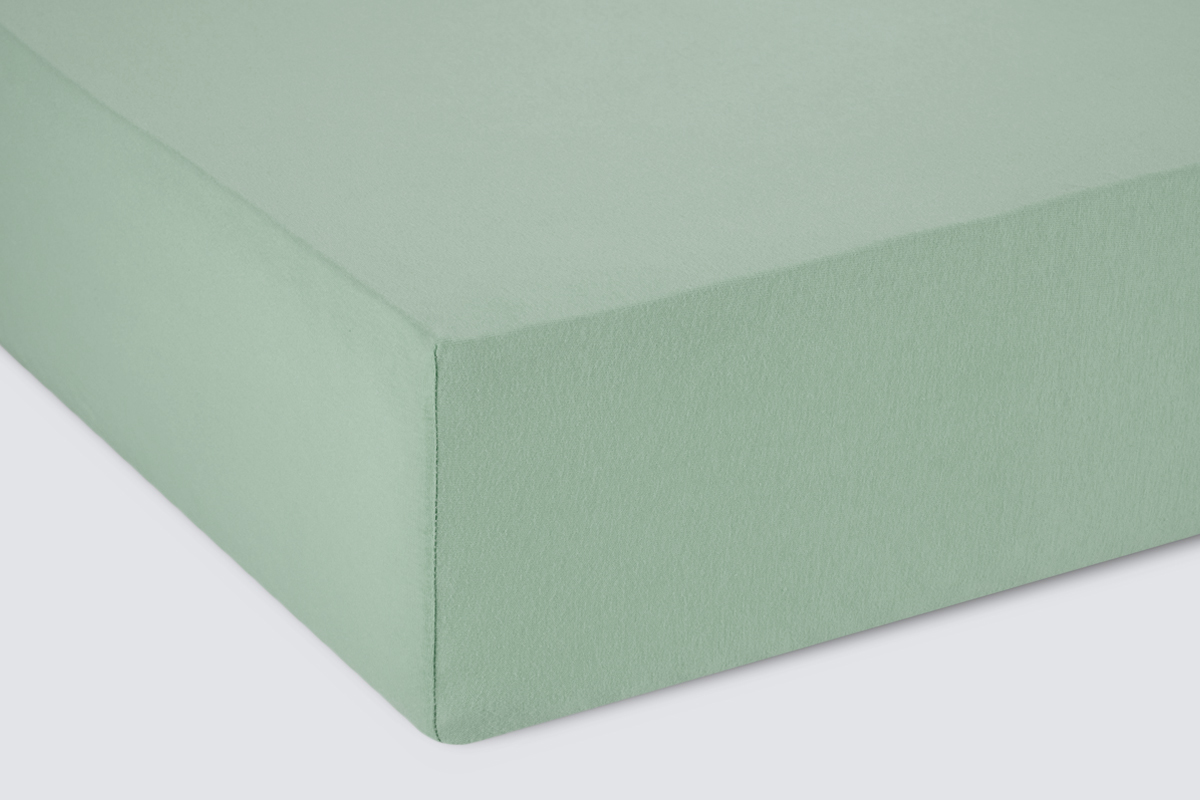 Простыня на резинке Трикотажная оливковая