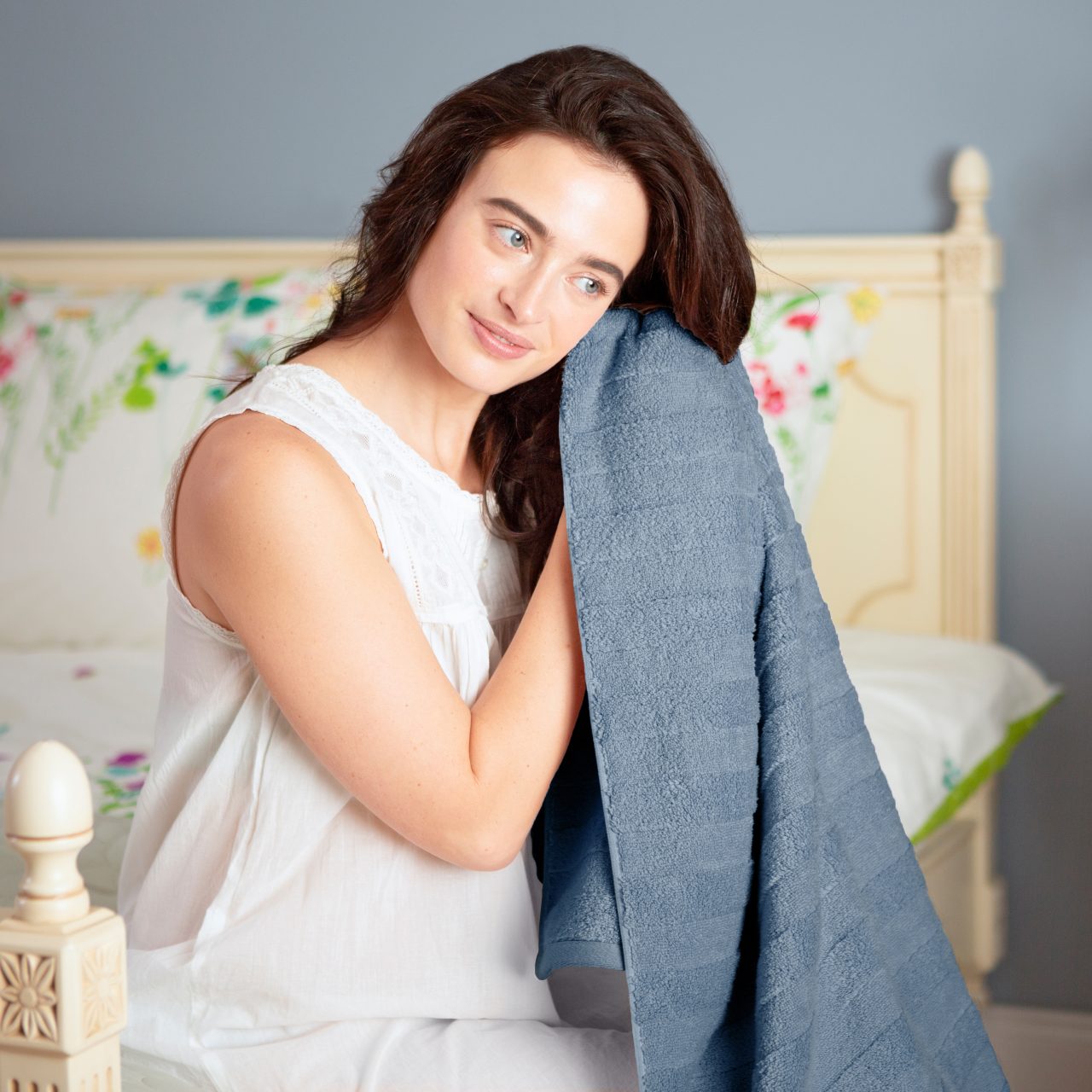 Полотенце Авеню сине-серое