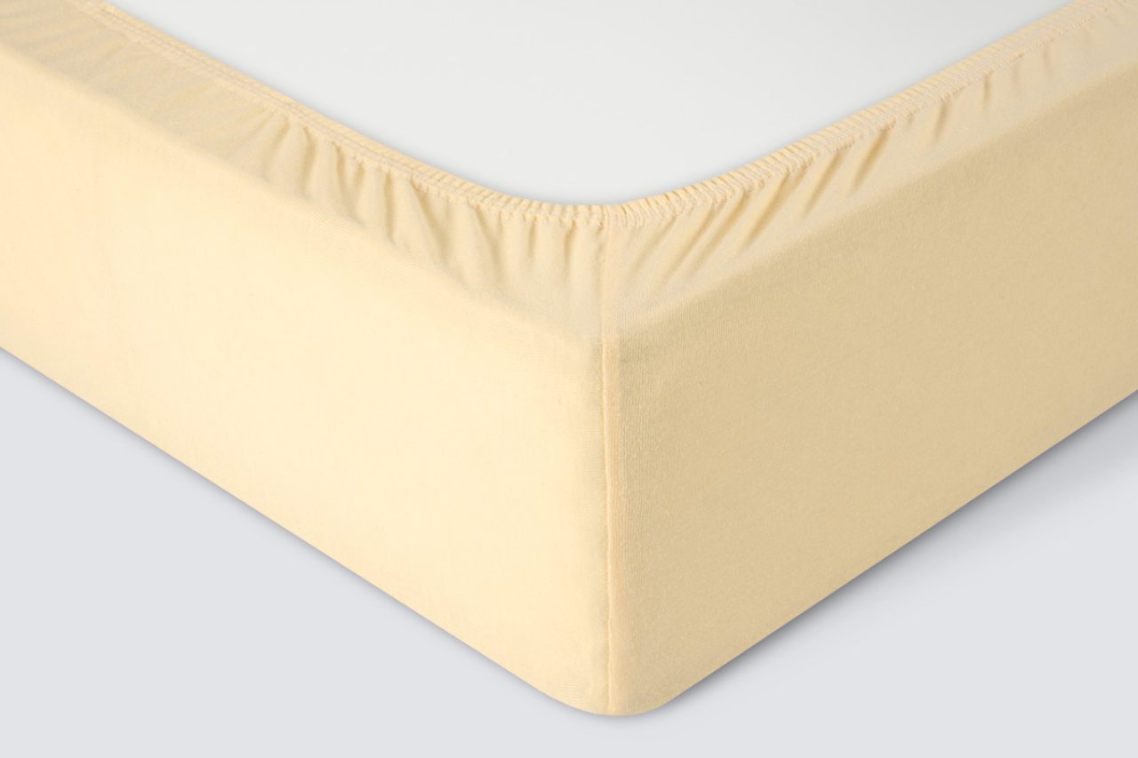 Простыня на резинке Трикотажная манго
