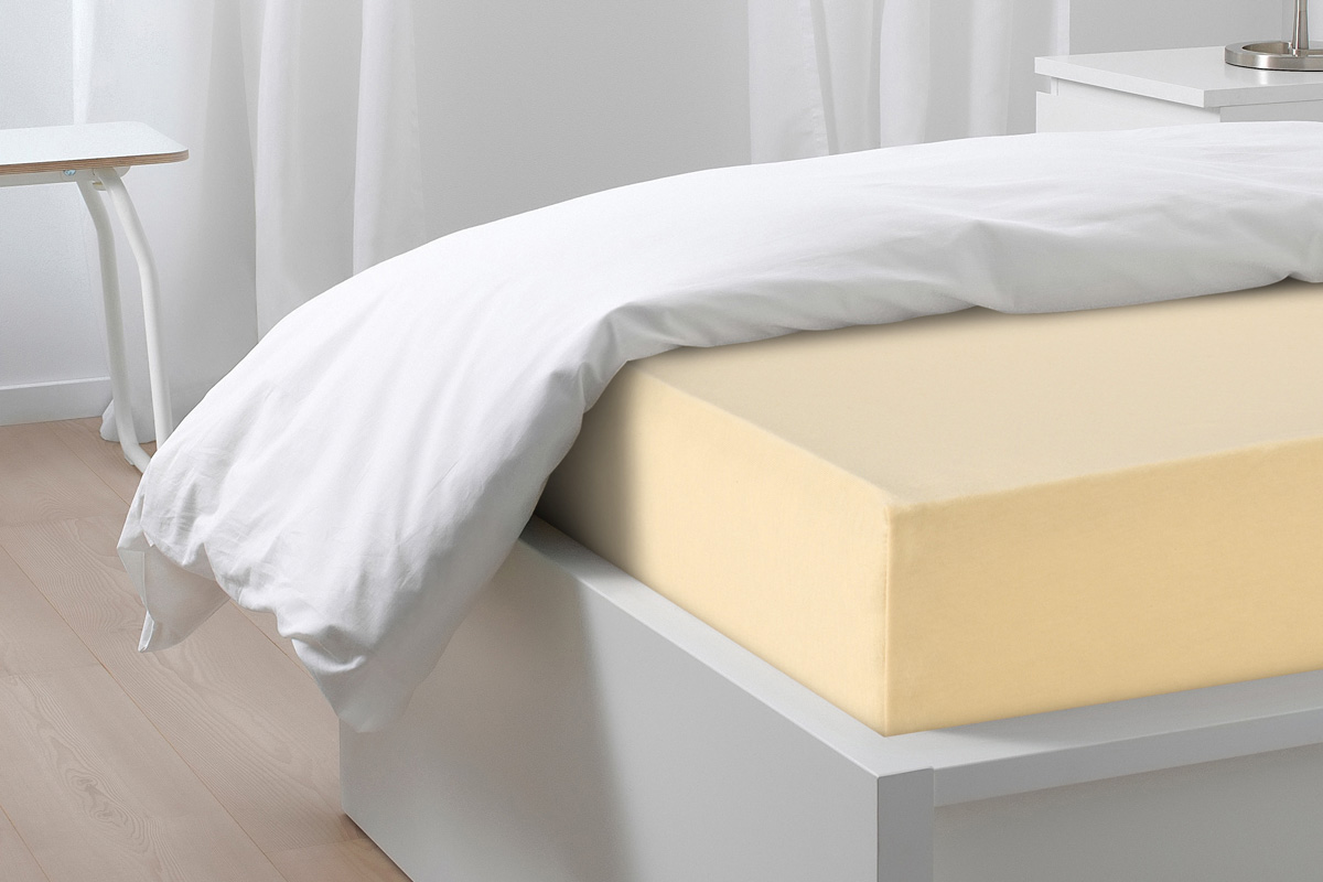 Простыня на резинке Трикотажная манго