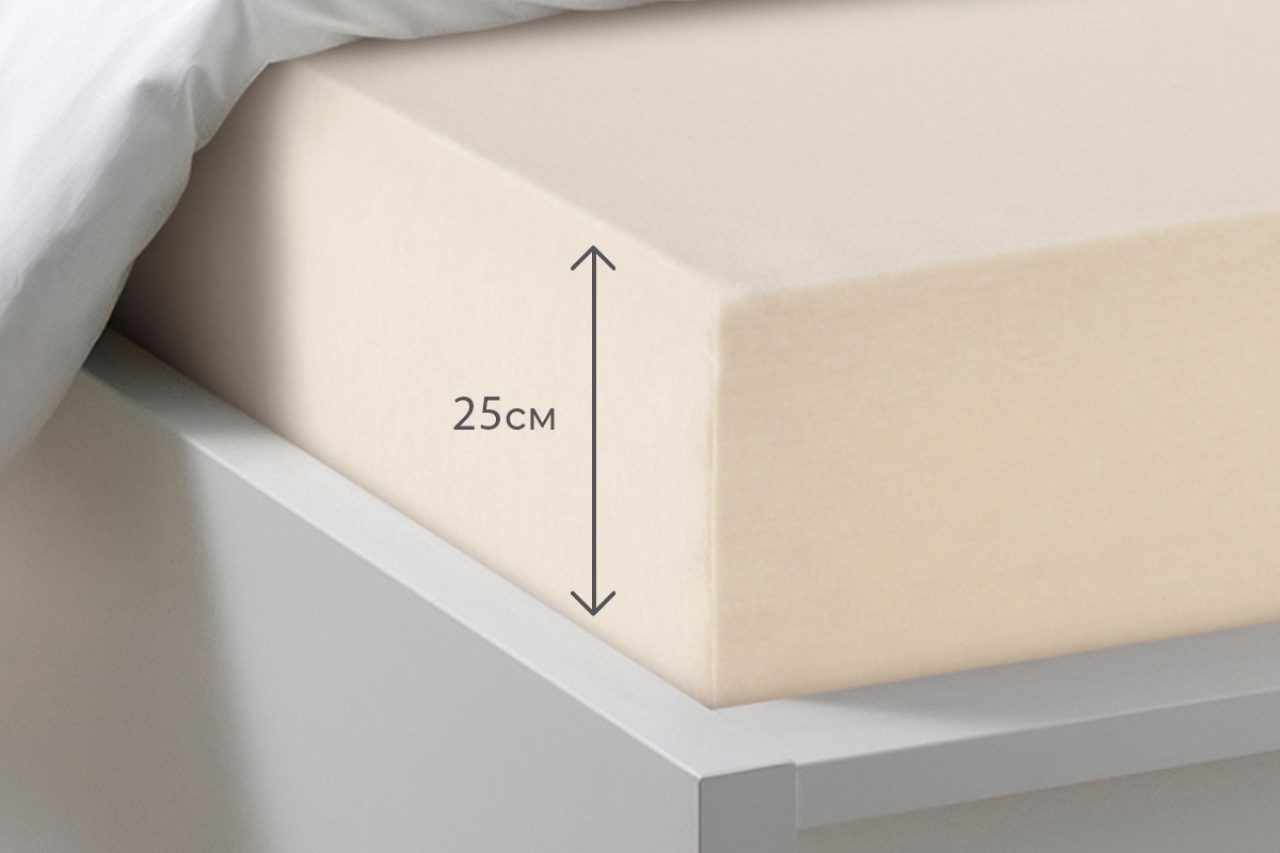 Простыня на резинке Трикотажная чайная роза