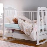 Детская простыня на резинке Трикотажная голубая