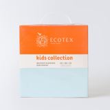 Детская простыня на резинке Трикотажная голубая