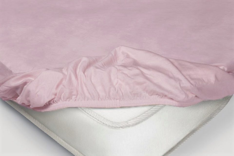 Простыня на резинке Трикотажная фиолетовая