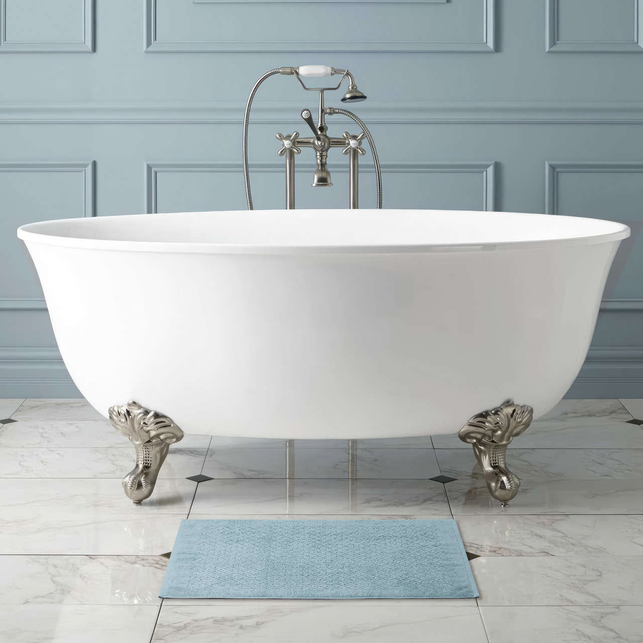 Коврик для ванной Эколайн голубой