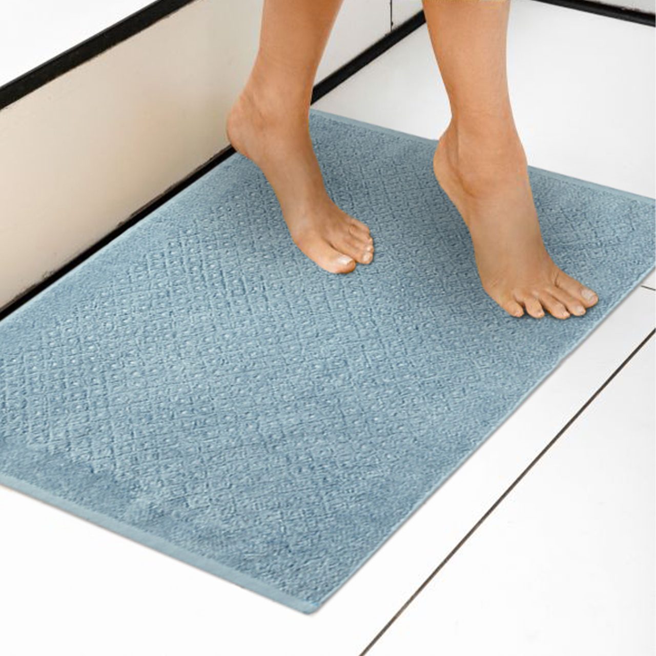 Коврик для ванной Эколайн голубой