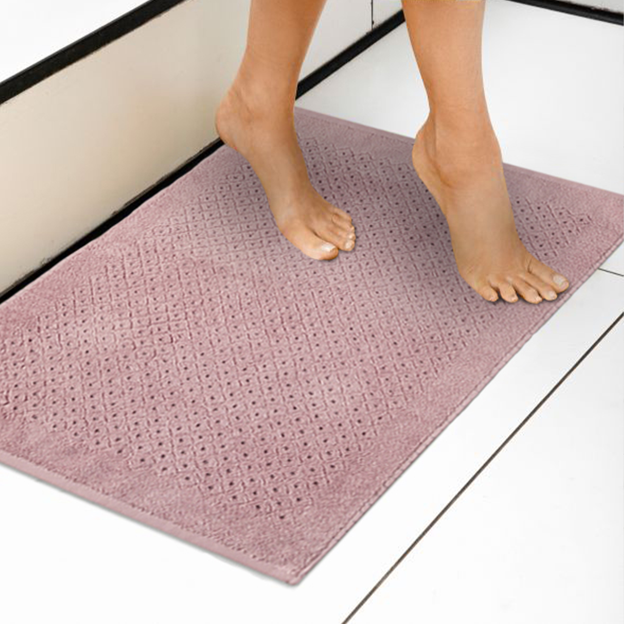 Коврик для ванной Эколайн пудровый