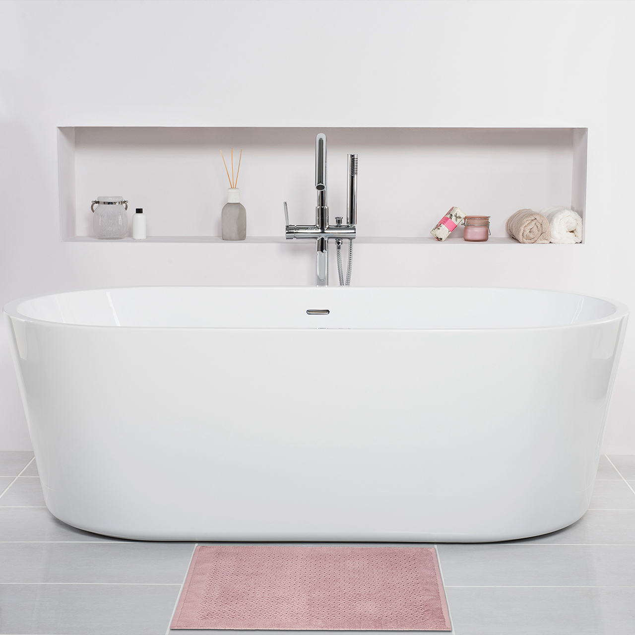 Коврик для ванной Эколайн пудровый