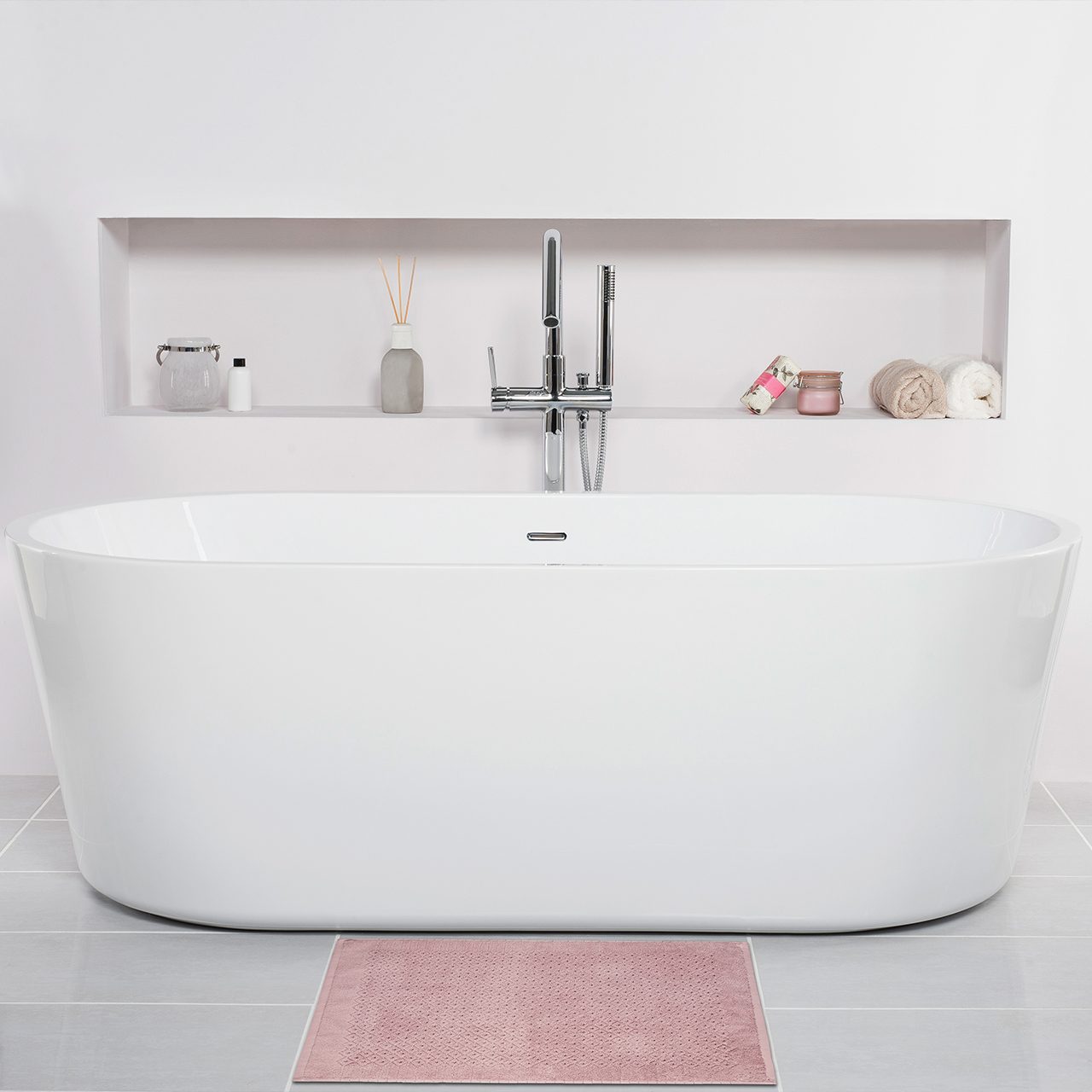 Коврик для ванной Эколайн пудровый