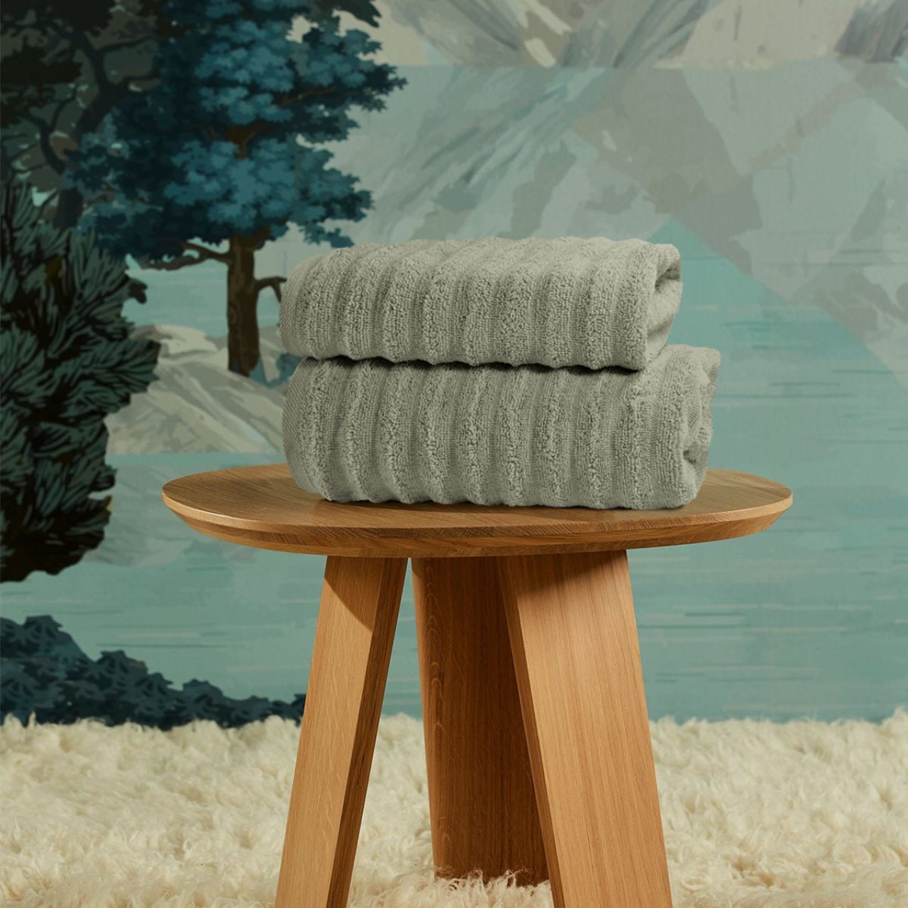 Полотенце Волна серое