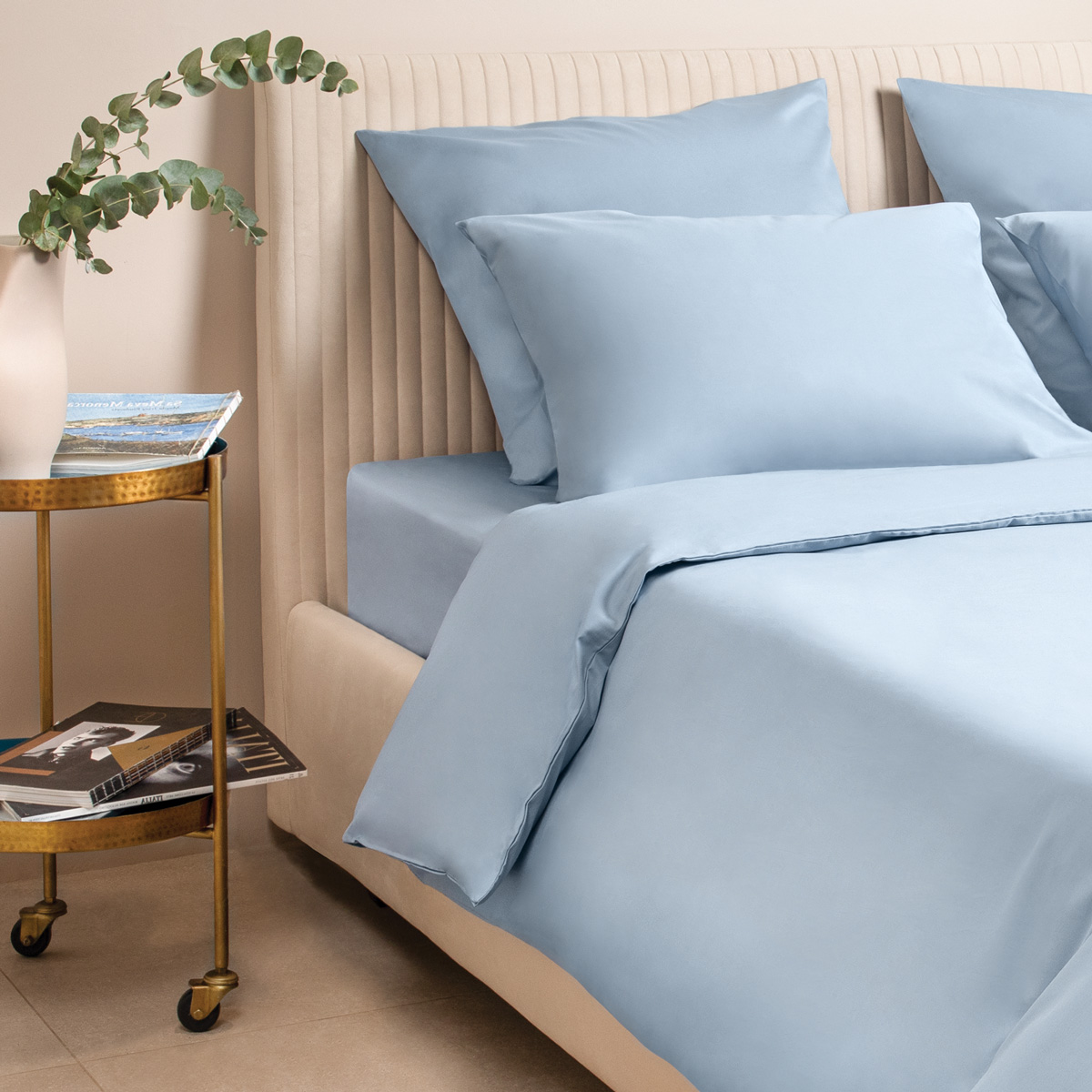 Постельное белье Моноспейс серо-голубой