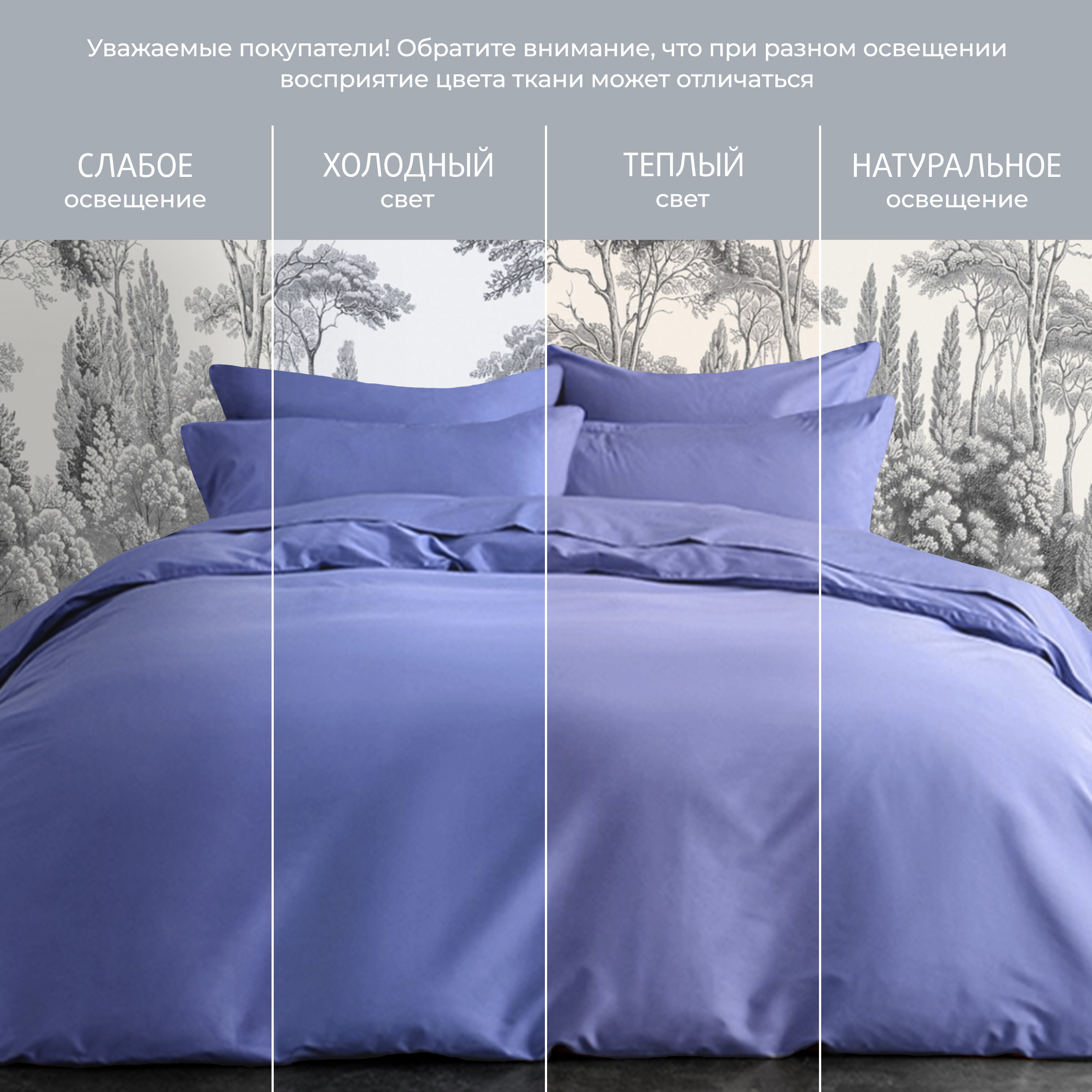 Постельное белье Моноспейс синий