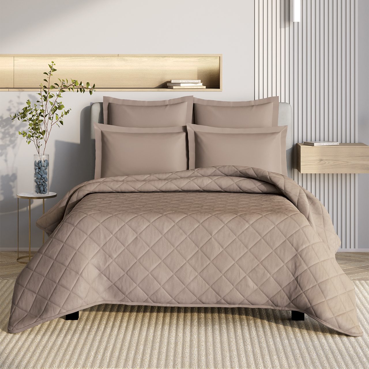 Спальный комплект Моноспейс с одеялом бежевый