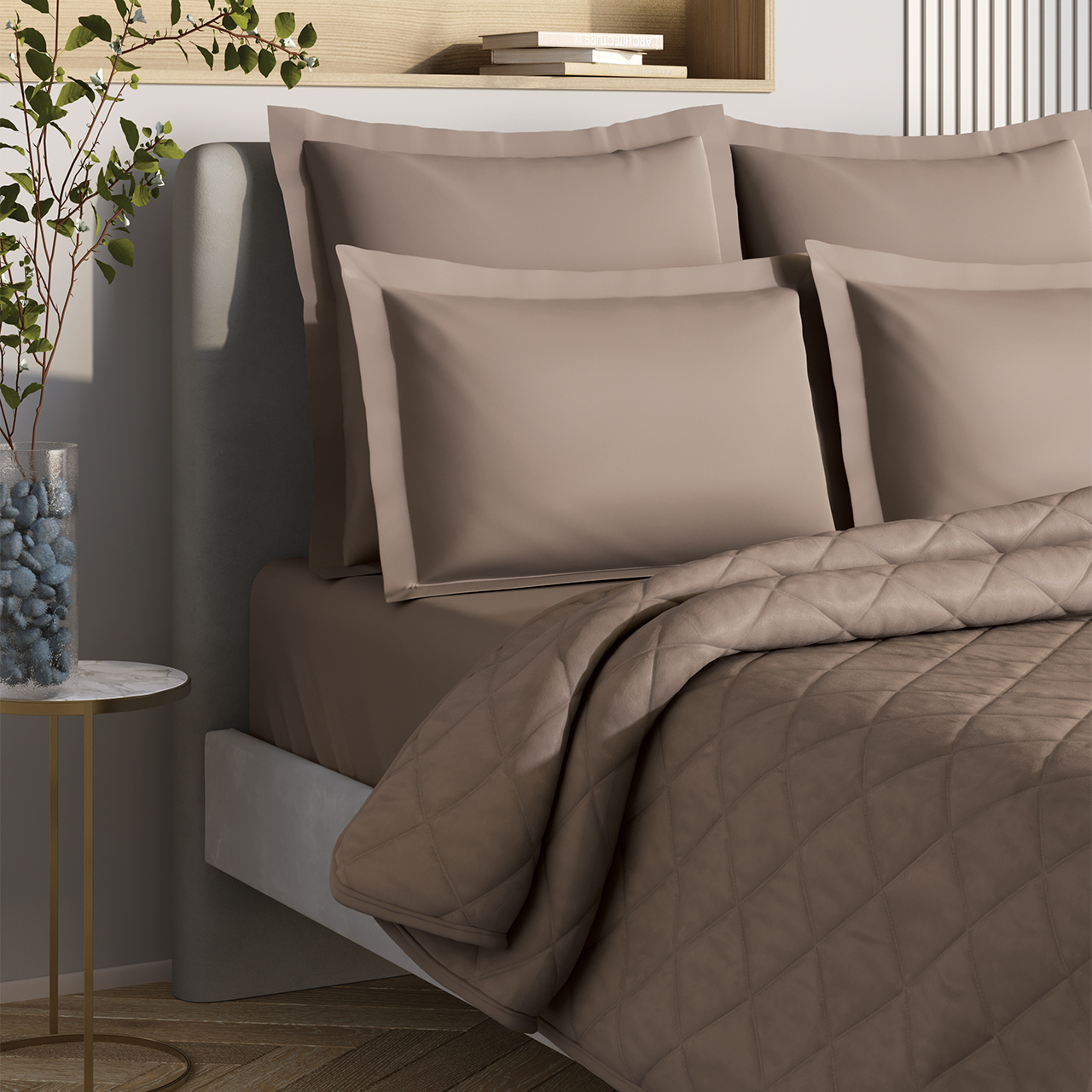 Спальный комплект Моноспейс с одеялом бежевый