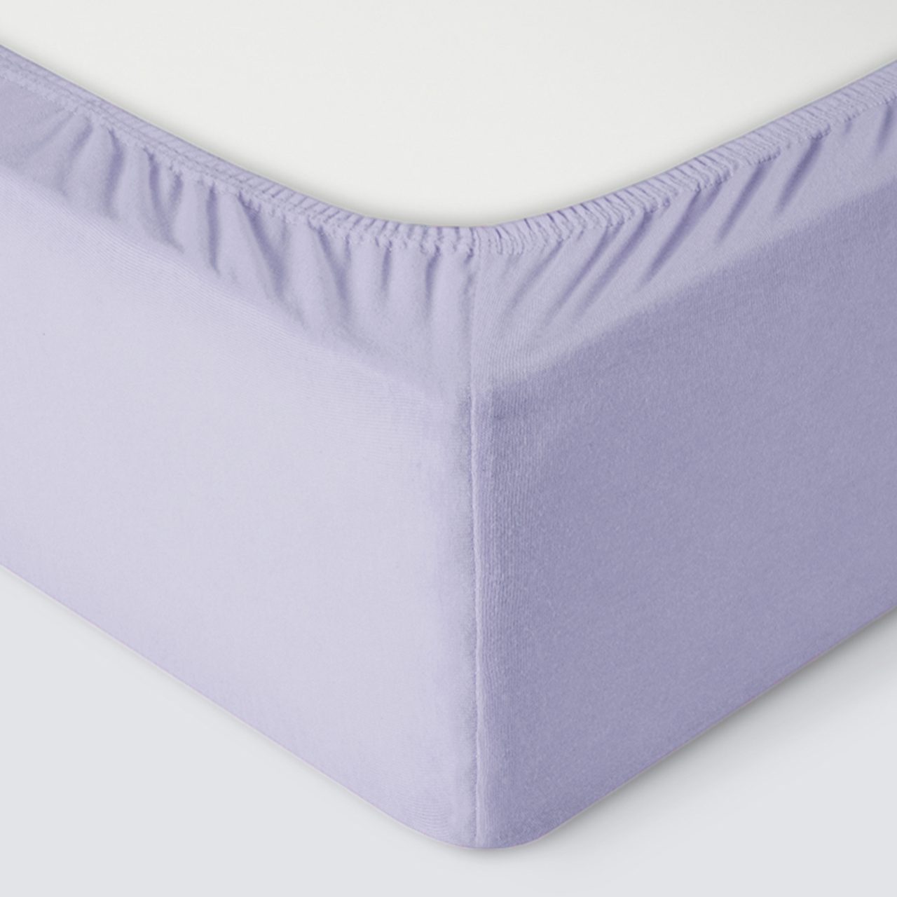 Простыня на резинке Трикотажная сиреневая