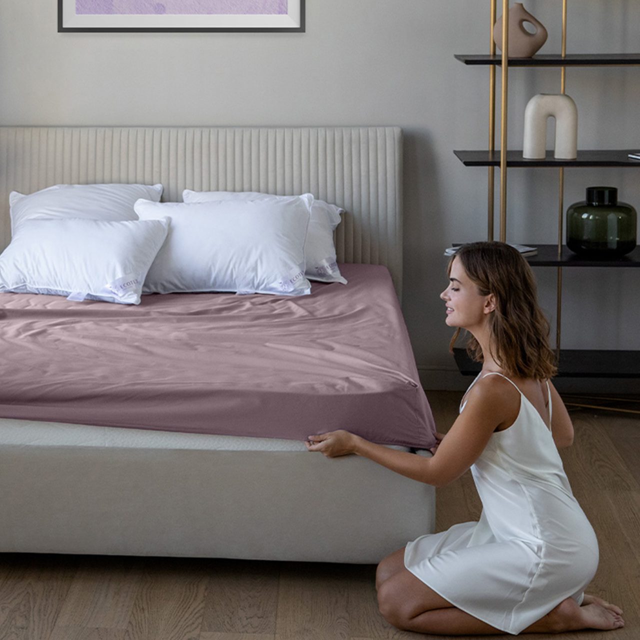 Простыня на резинке Трикотажная бузина