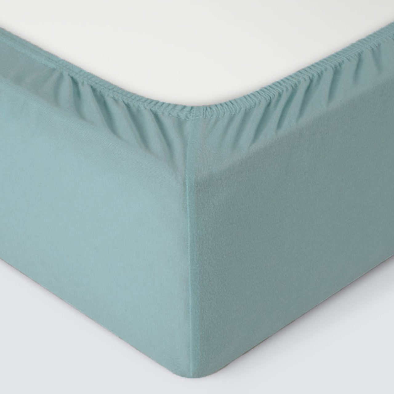 Простыня на резинке Трикотажная голубая ель