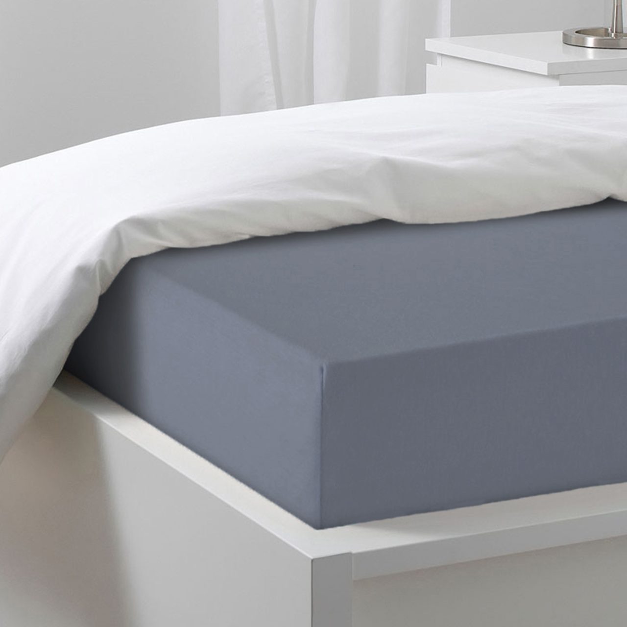 Простыня на резинке Трикотажная антрацит