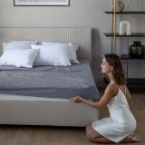 Простыня на резинке Трикотажная антрацит