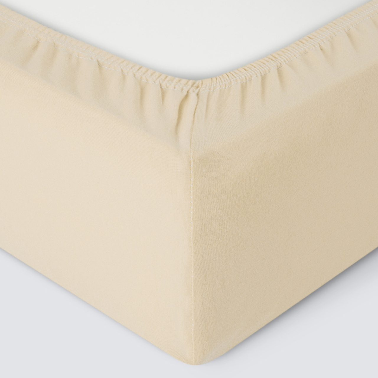 Простыня на резинке Трикотажная бежевая