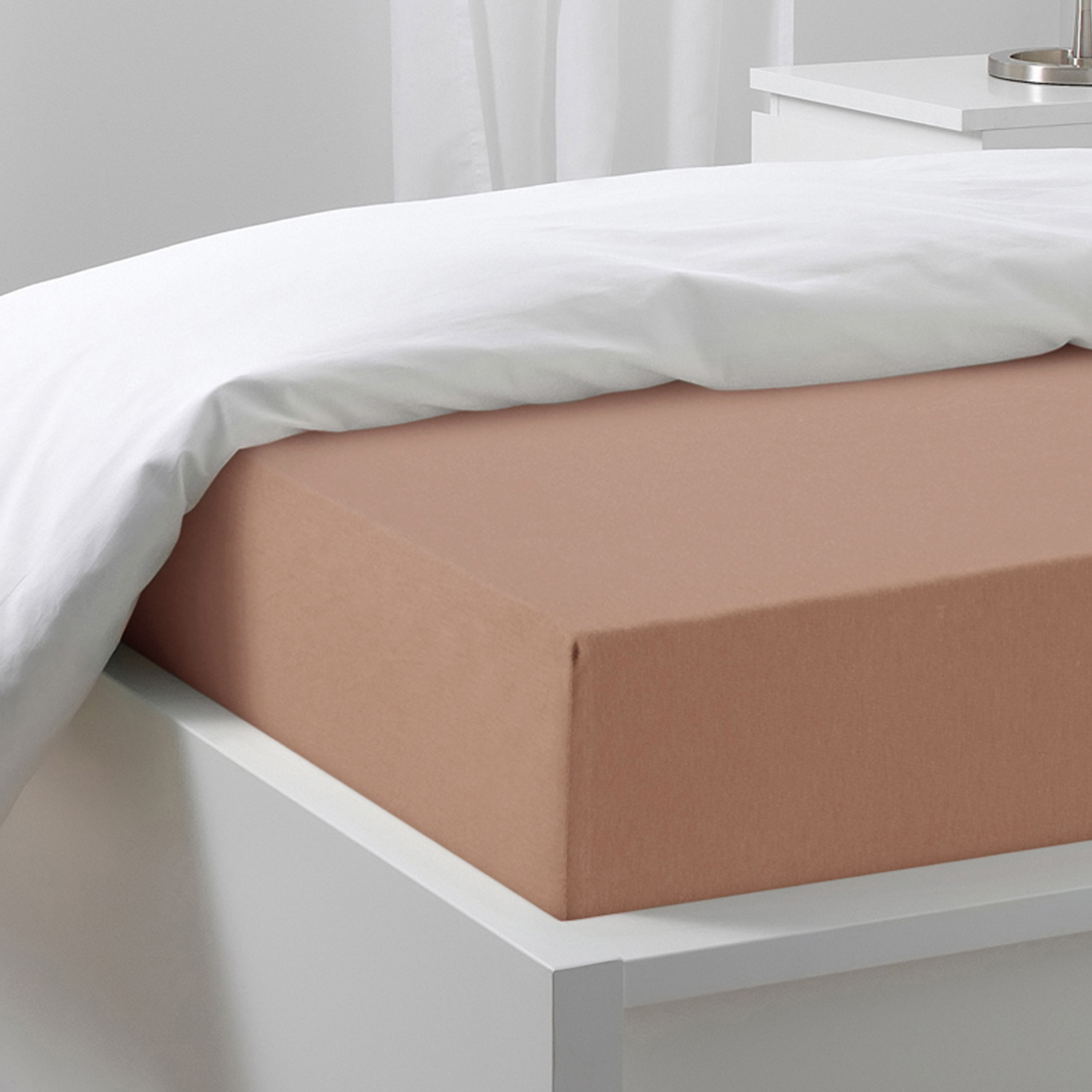 Простыня на резинке Трикотажная капучино