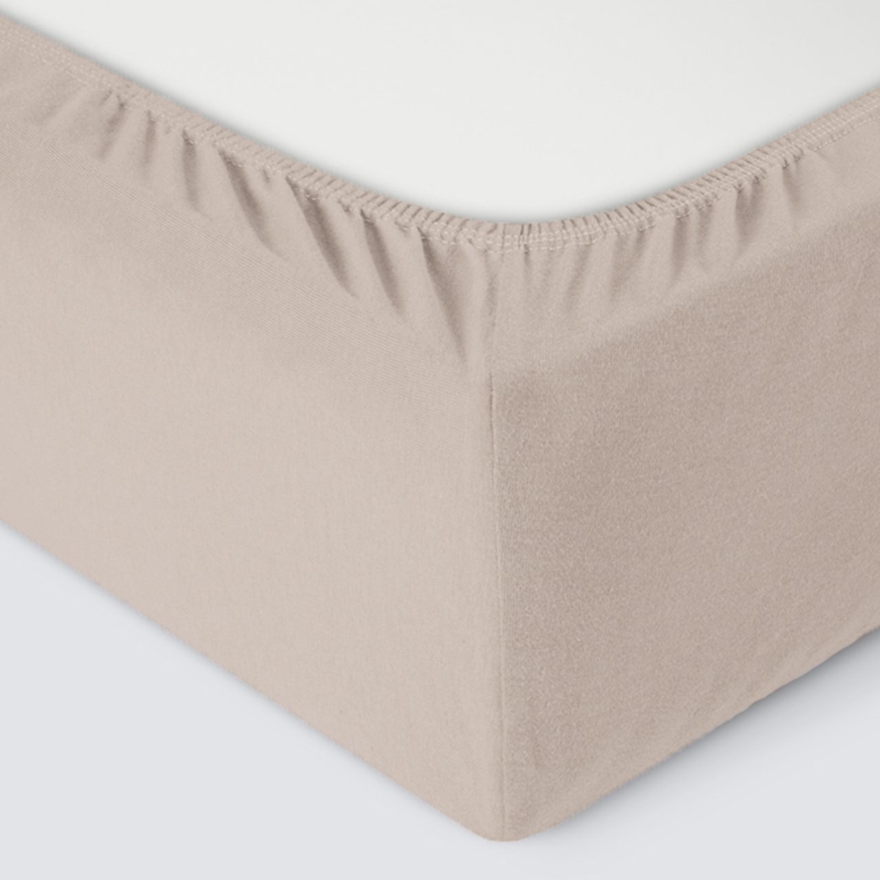 Простыня на резинке Трикотажная светло-коричневая