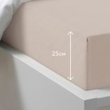 Простыня на резинке Трикотажная светло-коричневая