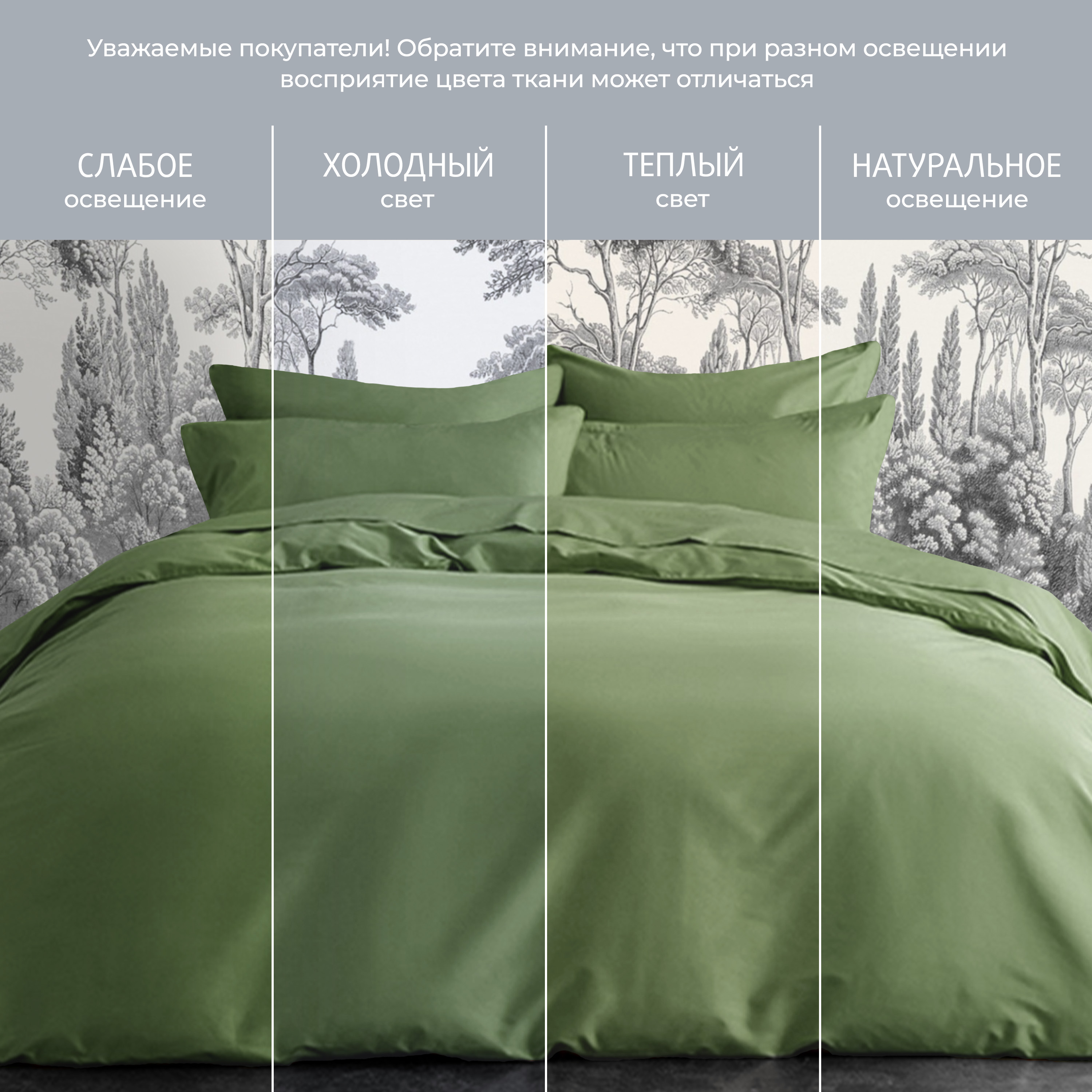 Постельное белье Моноспейс зеленый