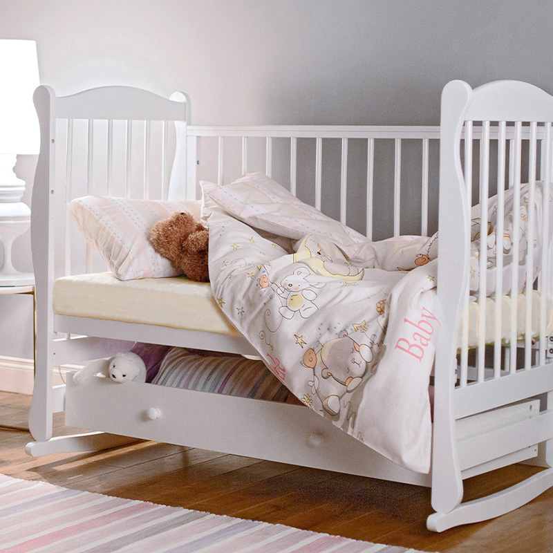 Детская простыня на резинке Трикотажная манго