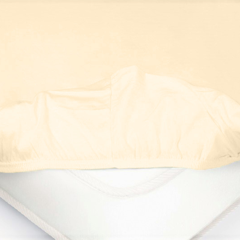 Детская простыня на резинке Трикотажная манго