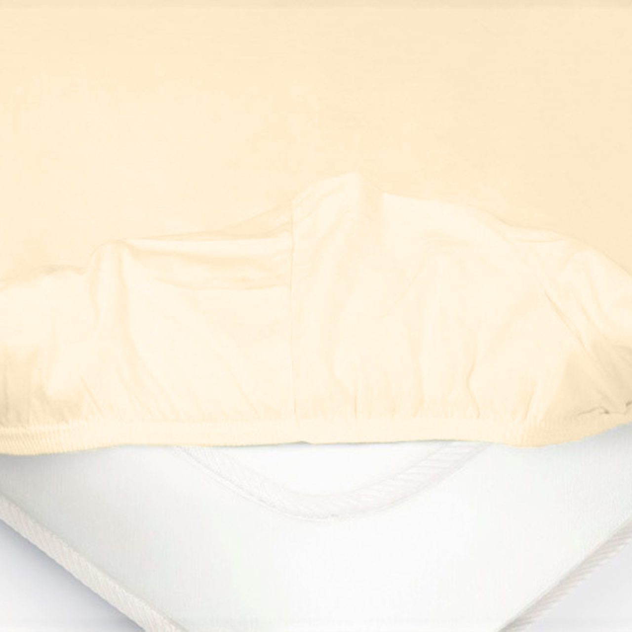 Детская простыня на резинке Трикотажная манго