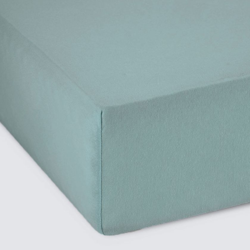 Простыня на резинке Трикотажная голубая ель