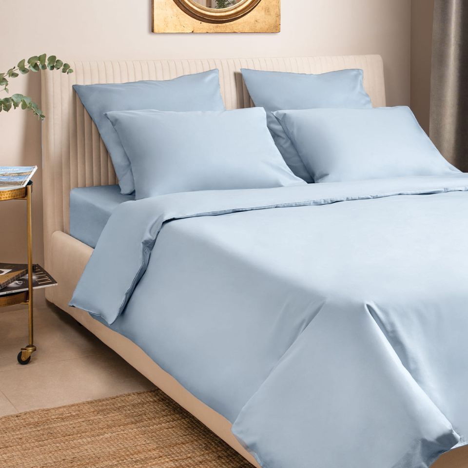 Постельное белье Моноспейс серо-голубой