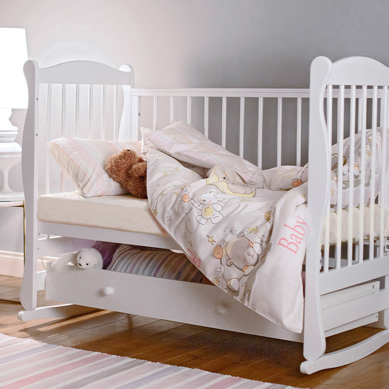 Детская простыня на резинке Трикотажная чайная роза