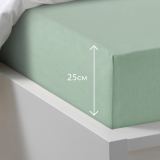 Простыня на резинке Трикотажная оливковая