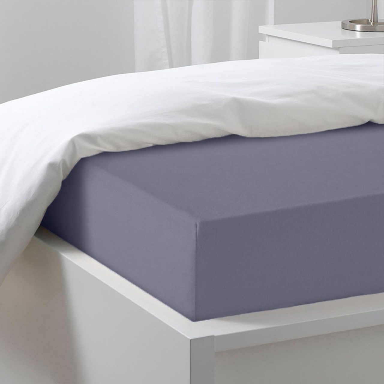 Простыня на резинке Трикотажная графит