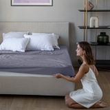 Простыня на резинке Трикотажная графит